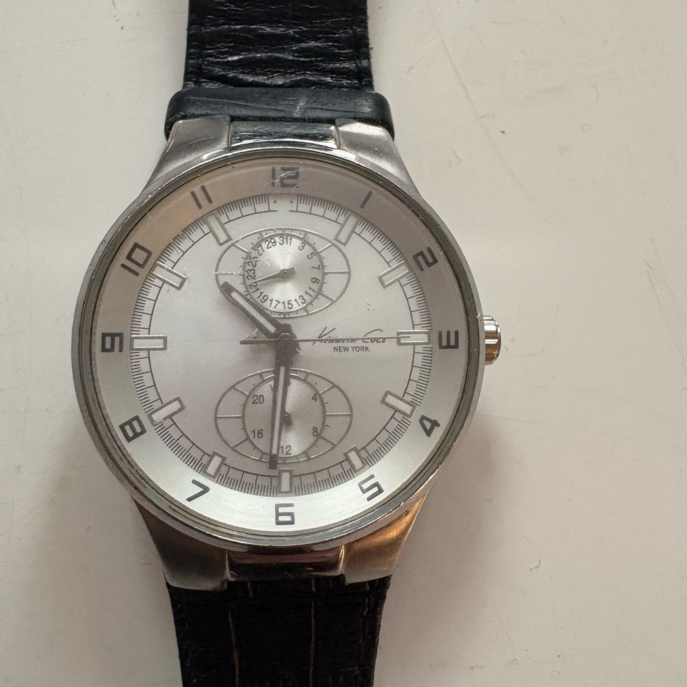 Kenneth Cole Stainless Steel & Leather Unisex Watch